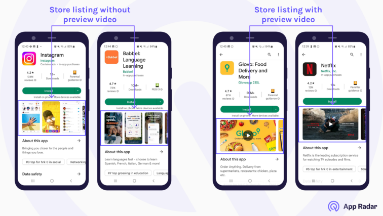 app preview video in google play