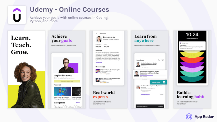 udemy google play app screenshots