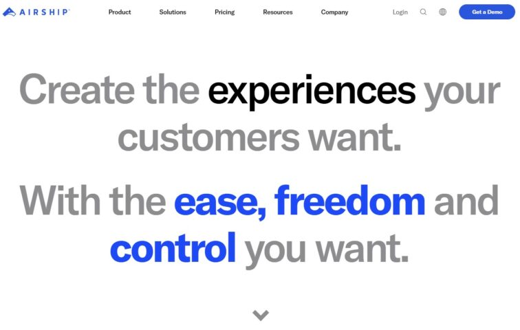 airship home page screen