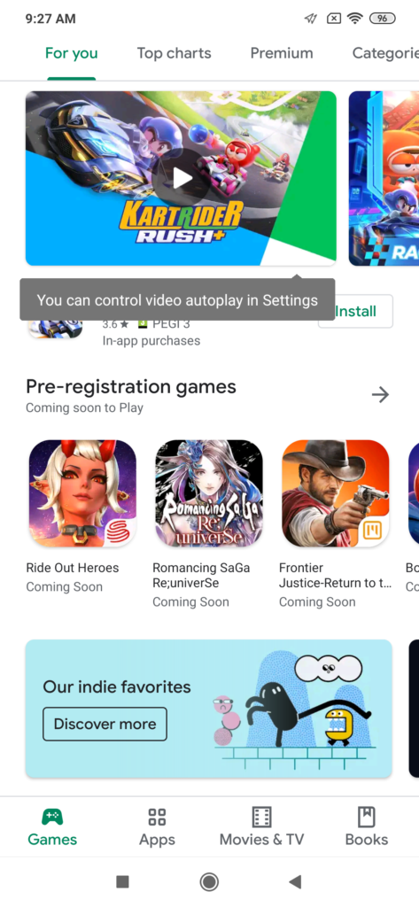 Pre-registration games on Google Play